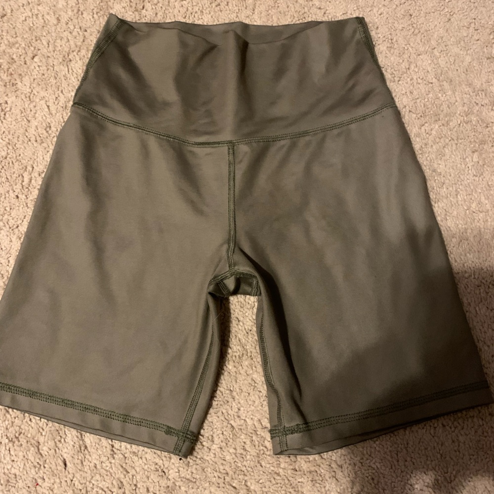 Green biker shorts